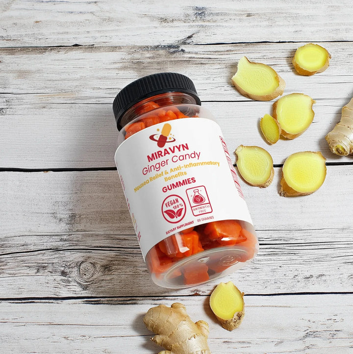 Ginger candy for nausea – Ginger chews, great for nausea relief and anti-inflammatory benefits.