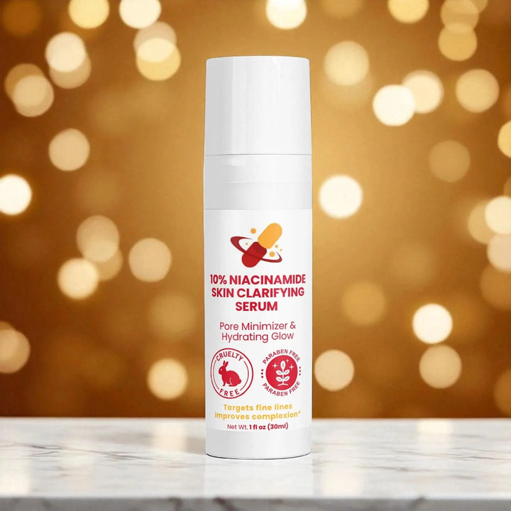 10% Niacinamide Skin Lightening Serum, helping brighten and hydrate skin.