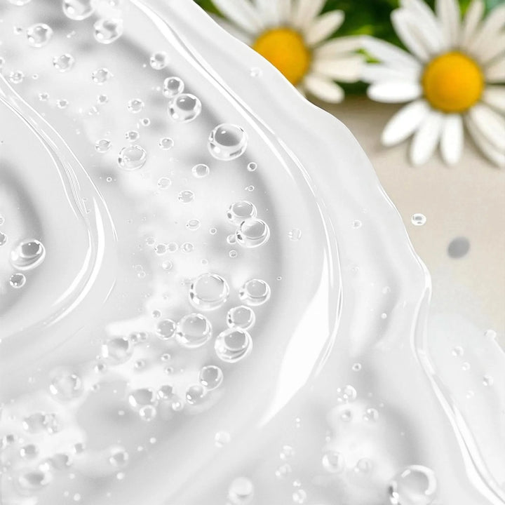 Skin lightening serum showing the serum's texture & properties with bubbles.